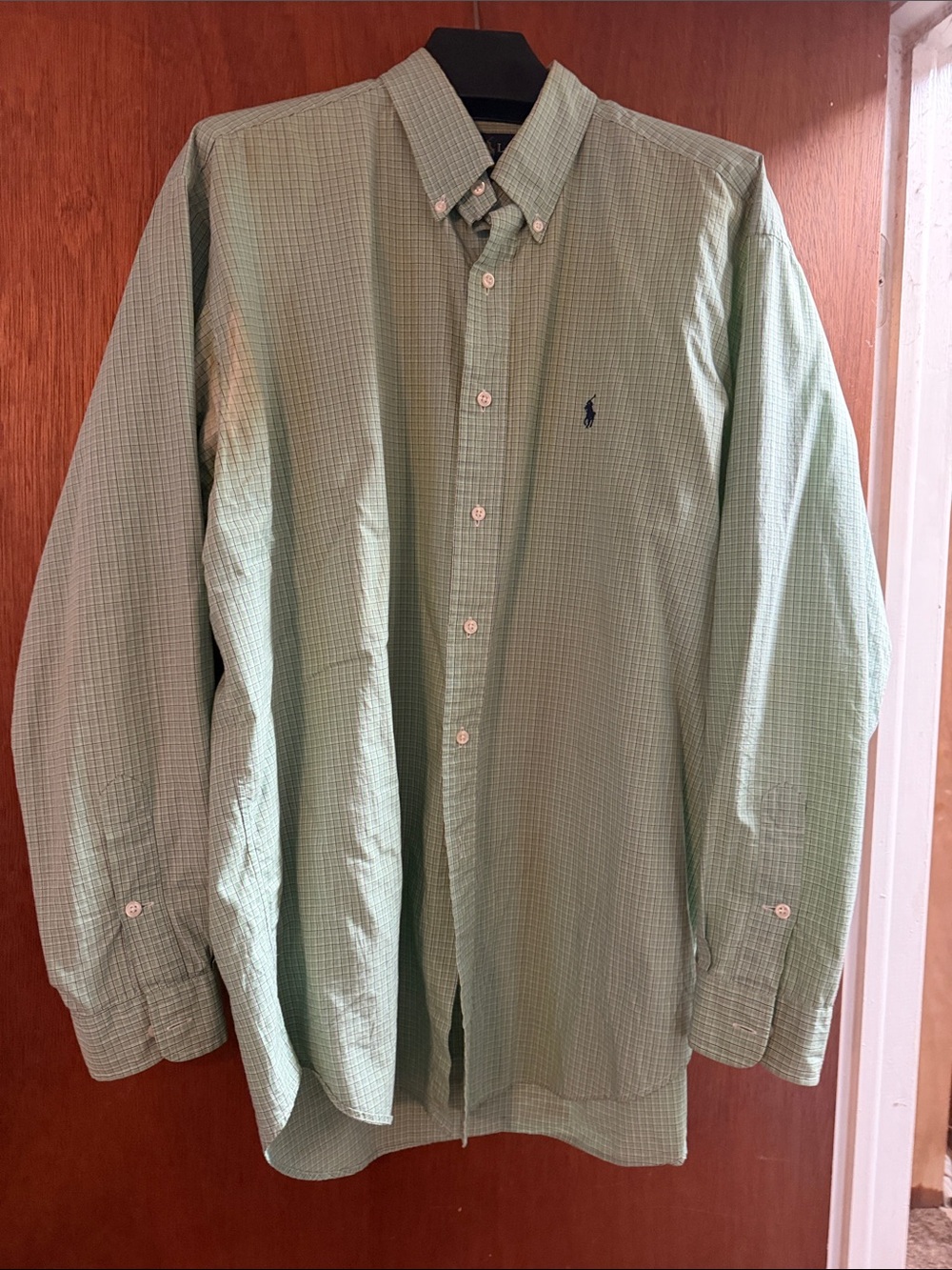 Polo by Ralph Lauren Light Green Checked Button-Down Shirt